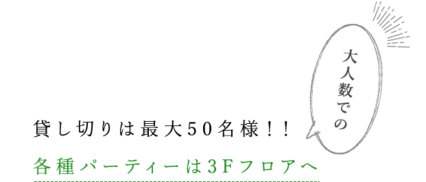 貸し切りは最大60名様！！